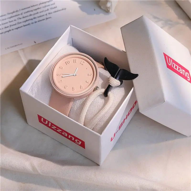 Simple Fashion Makaron Simple Women Watch Ins High Beauty Student uomo e donna Style Round Leisure Vintage orologio da polso al quarzo