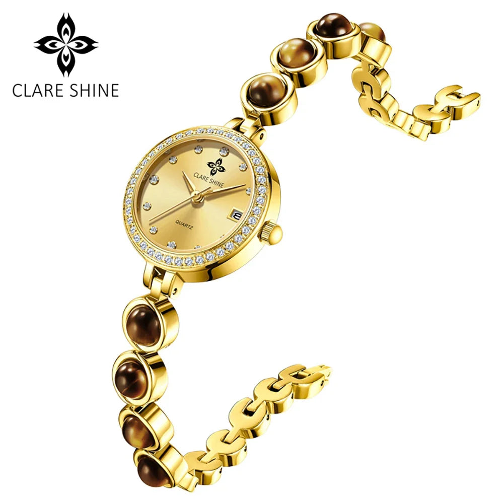 Orologio da donna CLARE SHINE Brand 7708, elegante orologio al quarzo di lusso, impermeabile, con datario, collezione Stellar Eyes.