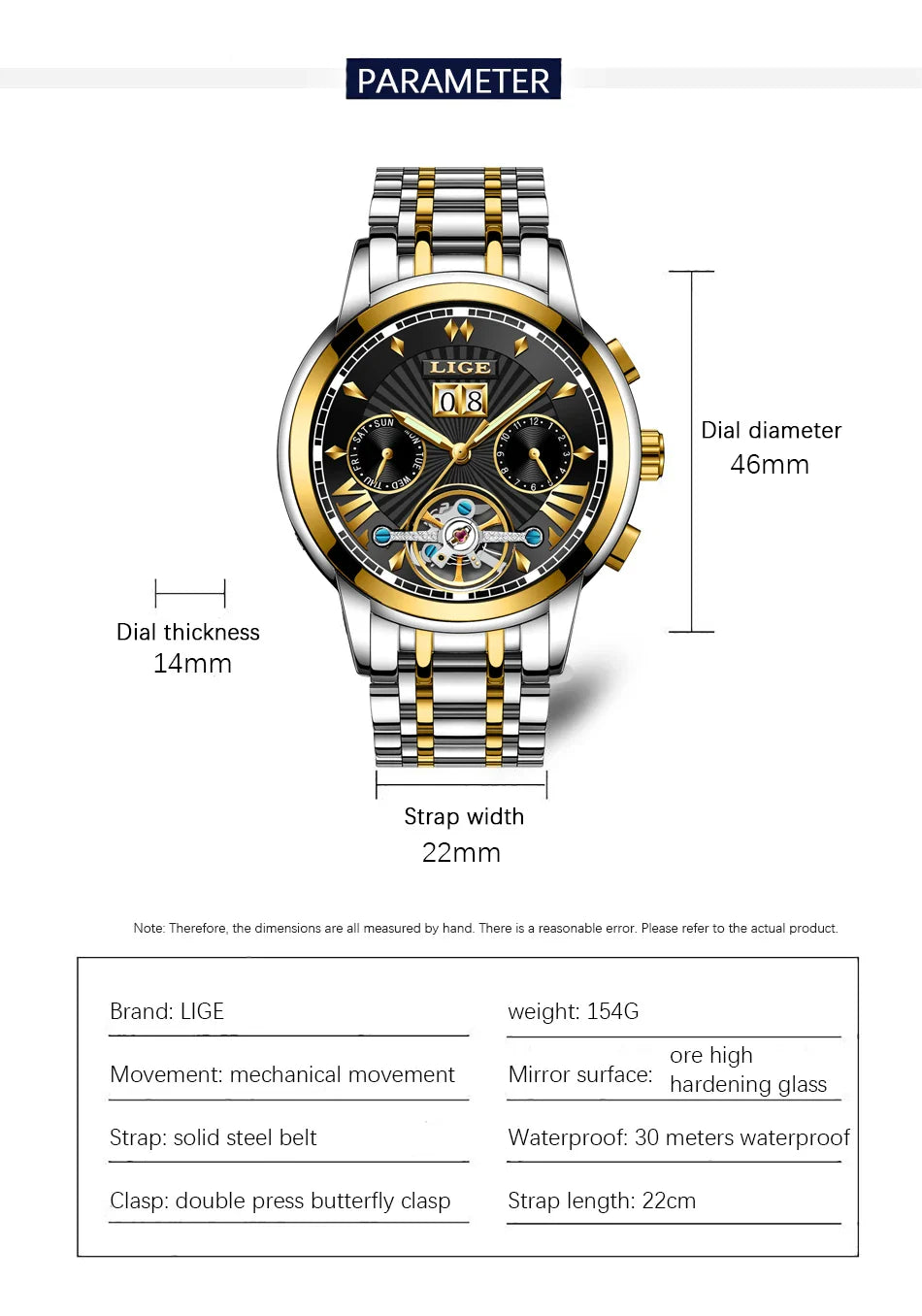 Orologi da Polso Meccanici Automatici LIGE 2026 per Uomo, Marca di Lusso, Orologio da Uomo con Tourbillon, Moda Business, Impermeabile