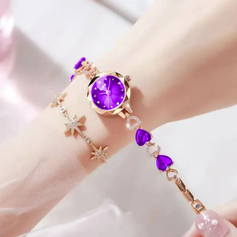 UTHAI L92 Orologio da donna di marca, orologio al quarzo da donna impermeabile con diamanti intarsiati in cristallo, di lusso, alla moda e di alta qualità.