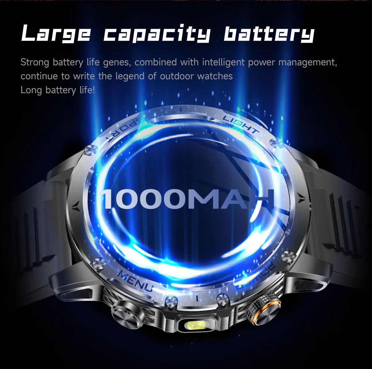 2025 Uomini Schermo AMOLED da 1,7 pollici Astuto Della Vigilanza 1000mAh Batteria Frequenza Cardiaca Chiamata Bluetooth NFC GPS Tracker Sport Fitness Orologi Nuovo