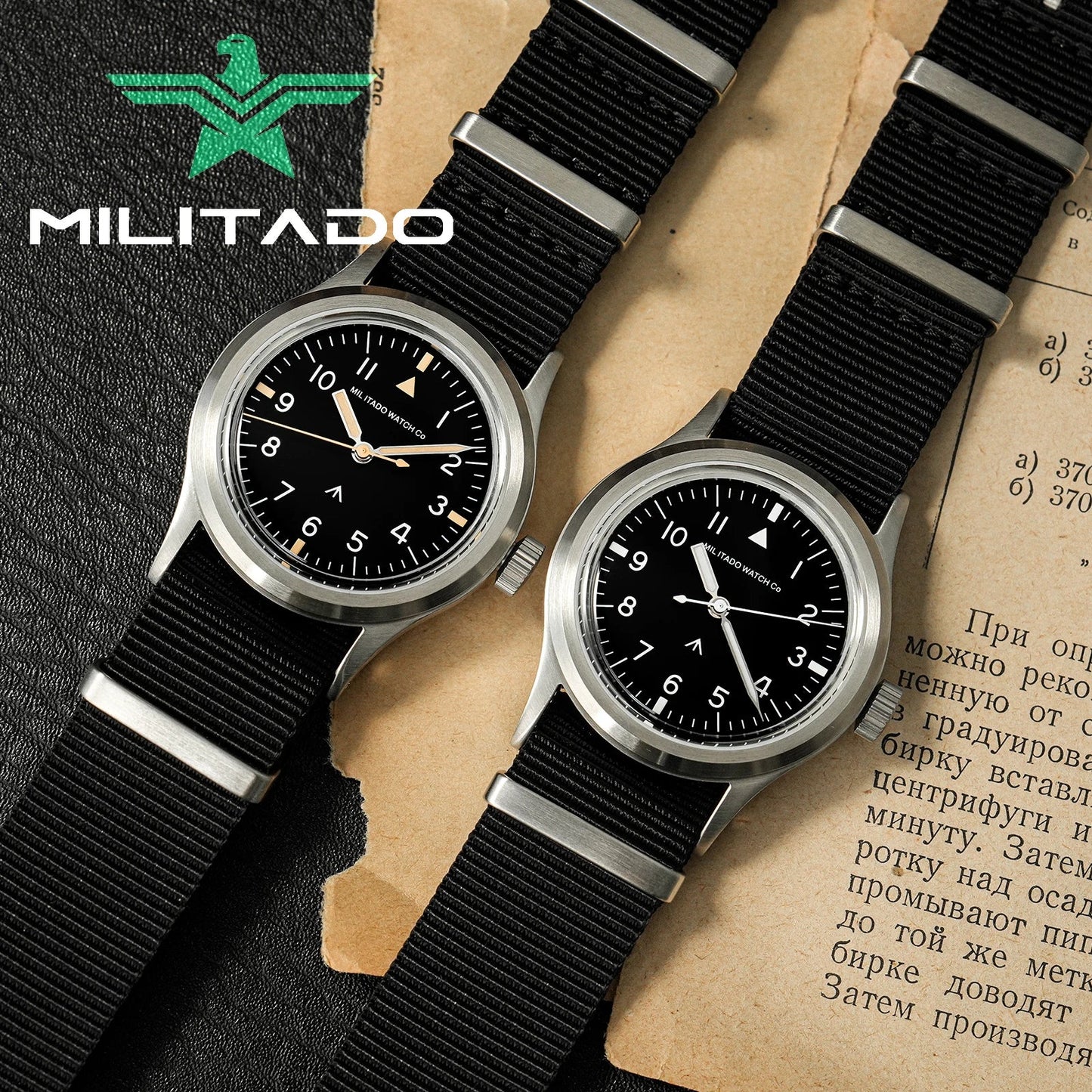 Militado ML14 36mm Orologio VH31 Sweep Secondo Movimento al quarzo Orologio Cristallo di zaffiro Super luminoso BGW9 C3 100m Orologi impermeabili