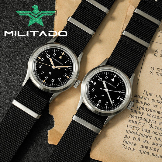 Militado ML14 36mm Orologio VH31 Sweep Secondo Movimento al quarzo Orologio Cristallo di zaffiro Super luminoso BGW9 C3 100m Orologi impermeabili