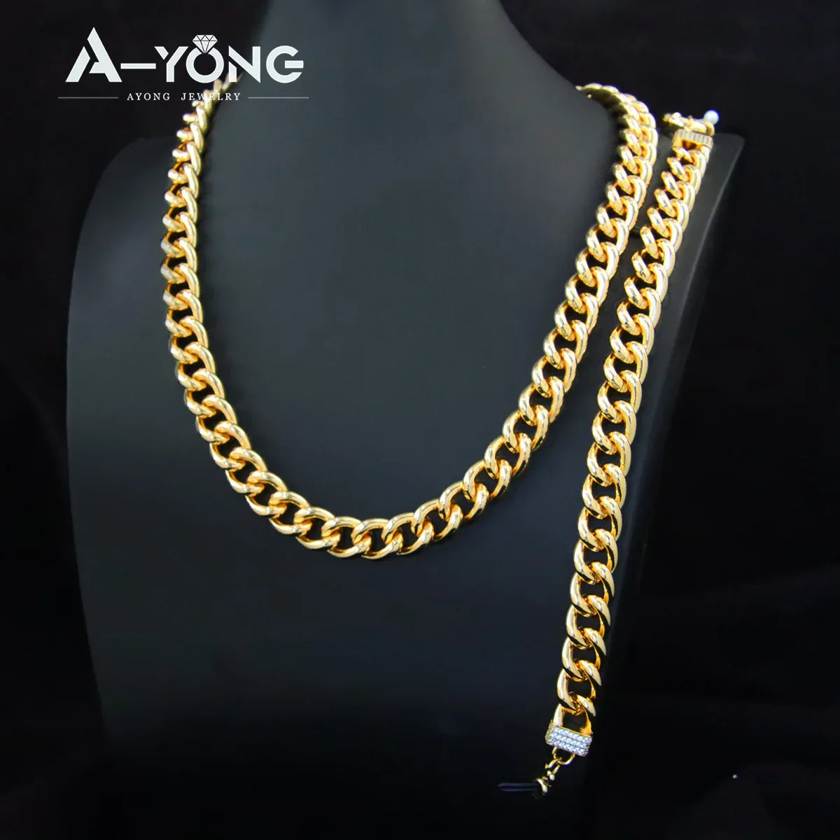 Set di gioielli Hip Hop di lusso placcato oro 21k Dubai Fashoin Collana a catena cubana Arabo Donna Uomo Punk Evento Gioielli per feste
