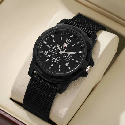 Orologi militari da uomo casual Orologio da polso sportivo al quarzo Cinturino in nylon Orologio da uomo Relogio Masculino (senza scatola)