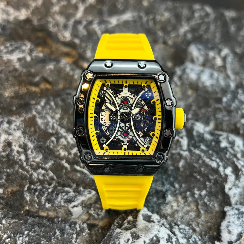 Orologio da uomo leggero marchio di lusso quadrante barile di vino orologio sportivo alla moda con bagliore notturno orologio calendario Reloj L146