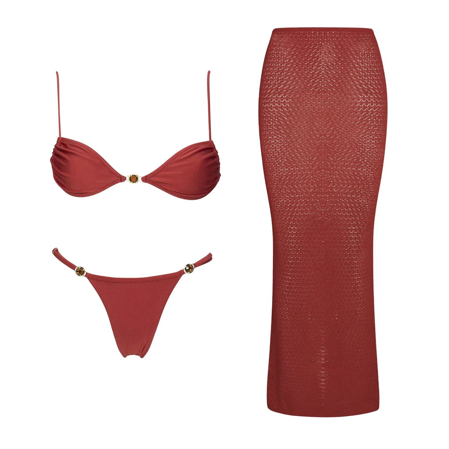 Diamond Bikini 2025 Costume da bagno donna sexy Costumi da bagno femminili Micro bikini Set costume da bagno a fascia Beachwear Rosso brasiliano Biquini