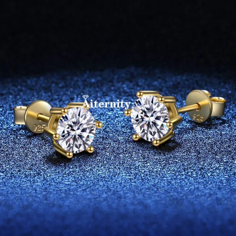 2 certificati GRA orecchini a bottone Moissanite Pass Diamond tester Pen For Men Women 925 Silver 18K Plated Wedding Gemstone