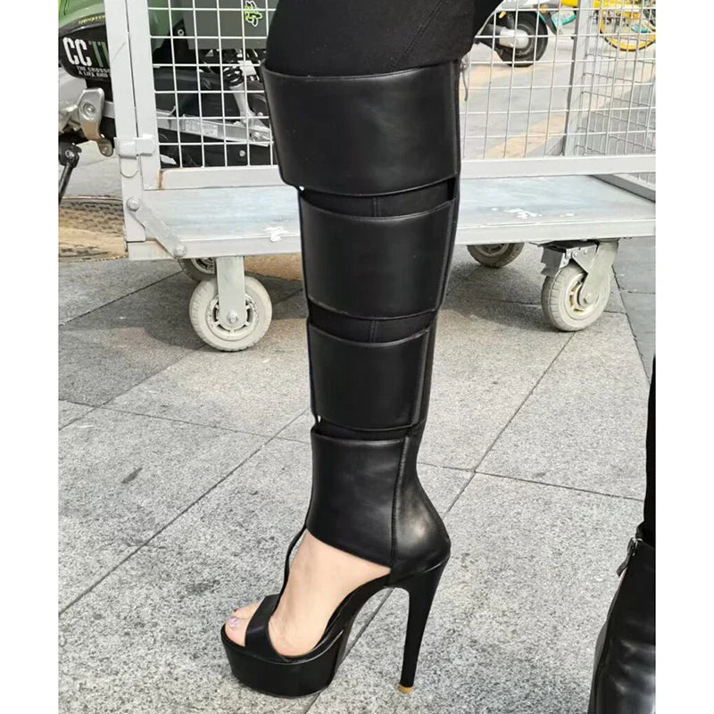 Summer sexy high heel platform  women sandal belt peep toe night party sandal