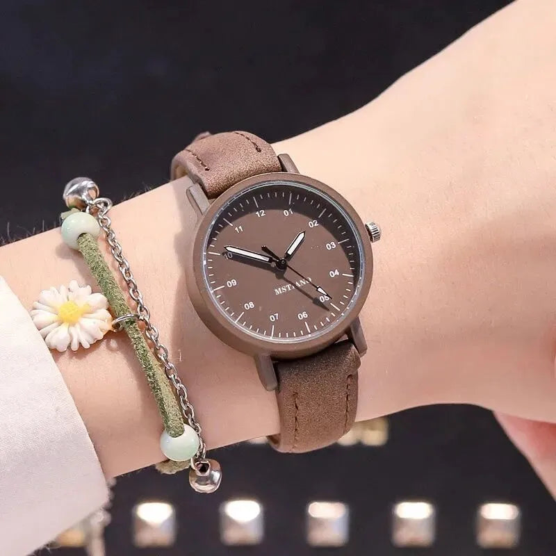 YIKAZE orologio da donna cinturino in pelle PU orologi al quarzo da donna orologio da polso da donna con quadrante rotondo impermeabile orologio da polso da donna