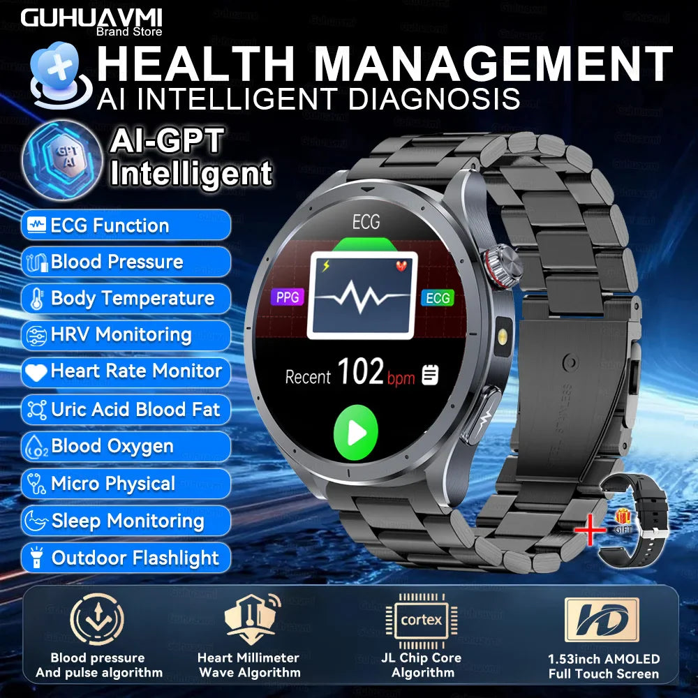 Nuovo Smartwatch 2026 per Analisi del Grasso Corporeo, ECG+PPG, Acido Urico, Pressione Sanguigna, Ossigeno nel Sangue, Orologio con Chiamate per Uomini e Donne