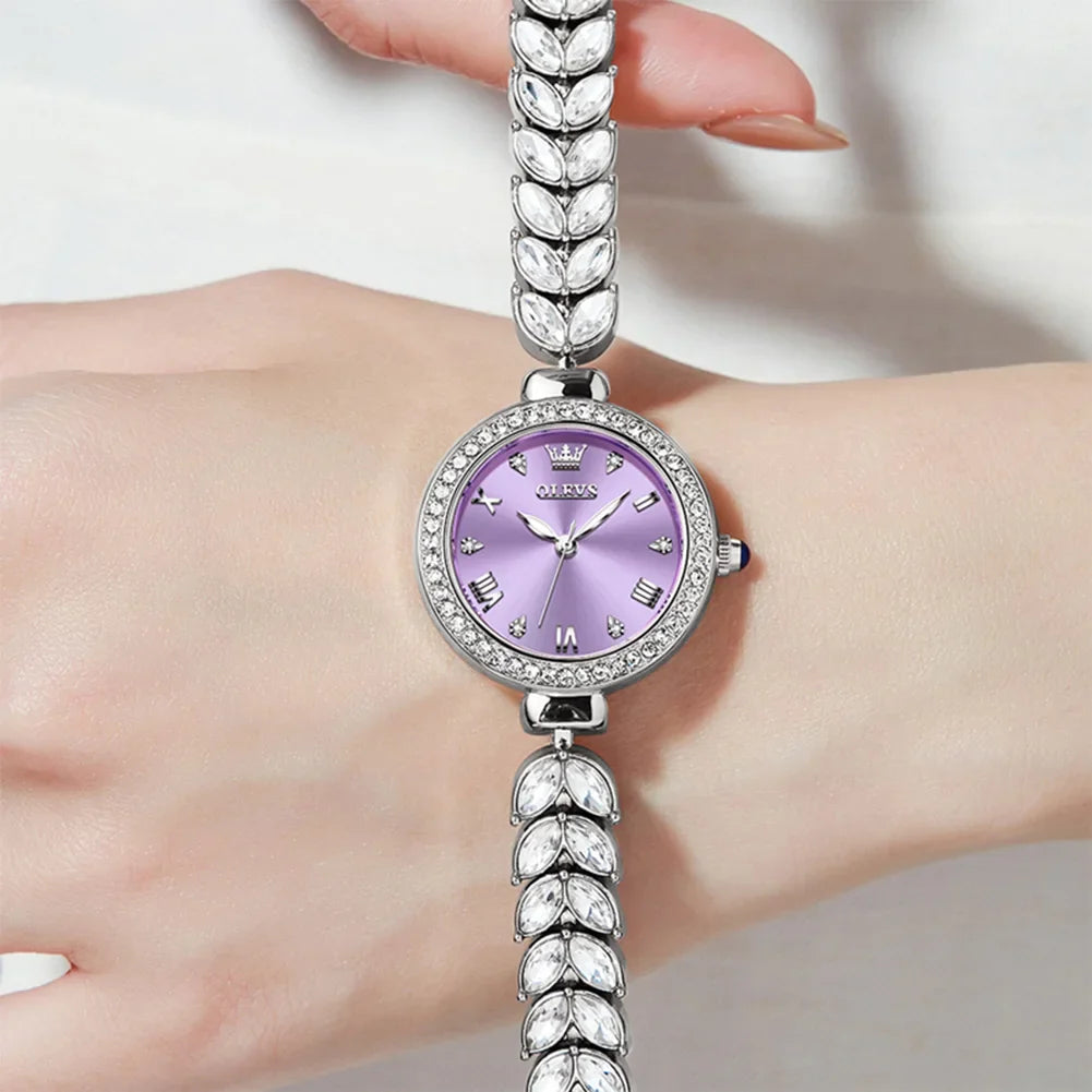 OLEVS 9971 orologio al quarzo per donna scala romana abito elegante orologio da donna moda impermeabile luminoso orologio a mano di lusso originale