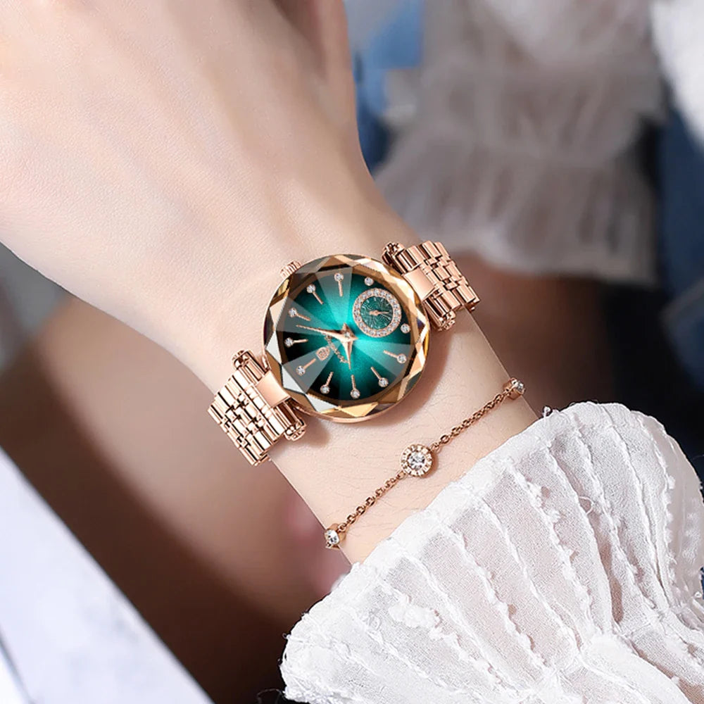 POEDAGAR Orologi al quarzo da donna eleganti di lusso Orologio impermeabile in acciaio inossidabile per donna Orologio da polso da donna alla moda casual reloj