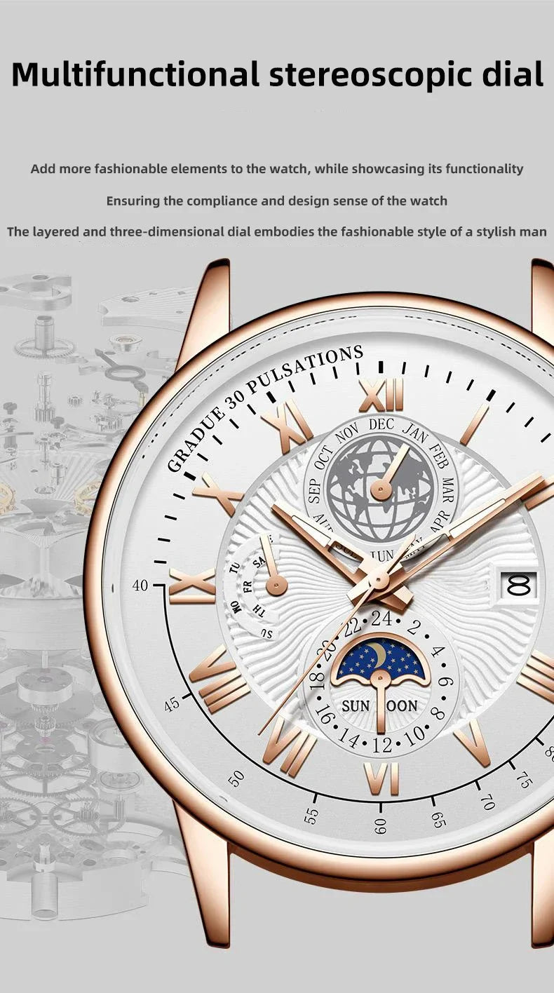2024 Orologio da uomo alla moda Orologio da polso da uomo sportivo di lusso alla moda Orologio da uomo al quarzo con data in pelle luminosa impermeabile Orologio da uomo