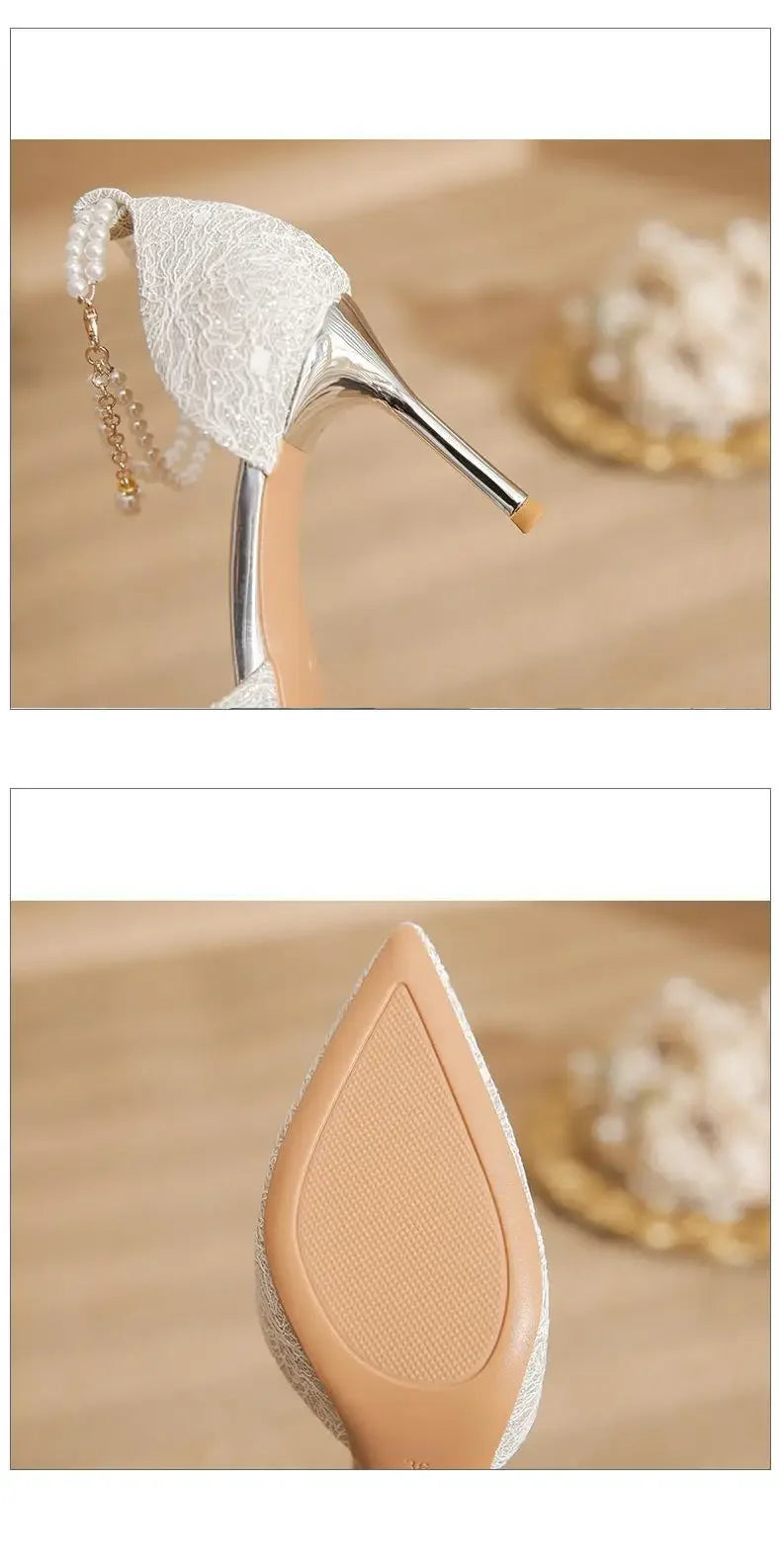 Size 31-43 Women High Heels Stiletto Heel Summer Lace Mesh Sweet Gold Silver Wedding Shoes