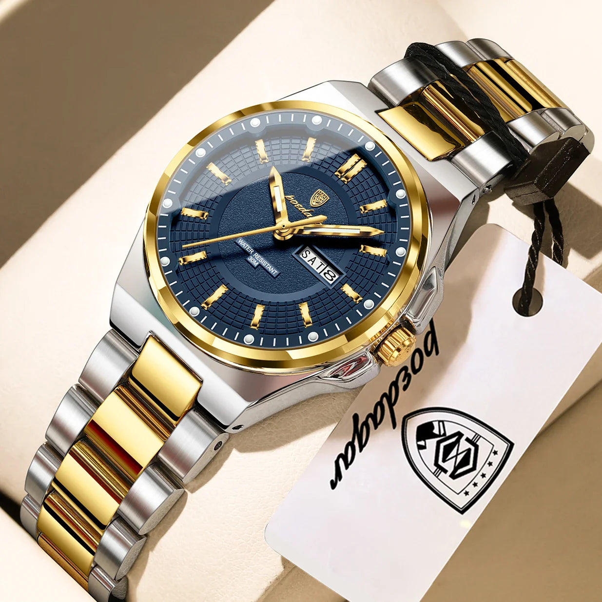 Orologio da Donna POEDAGAR Elegante con Data e Giorno della Settimana, Movimento al Quarzo, Acciaio Inossidabile, Luminoso e Impermeabile