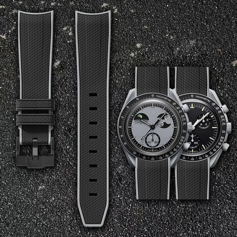 Per Omega Swatch 20mm Curva cinturino per orologio Speedmaster MoonSwatch Planet Snoopy cinturino cinturino a sgancio rapido braccialetto in gomma