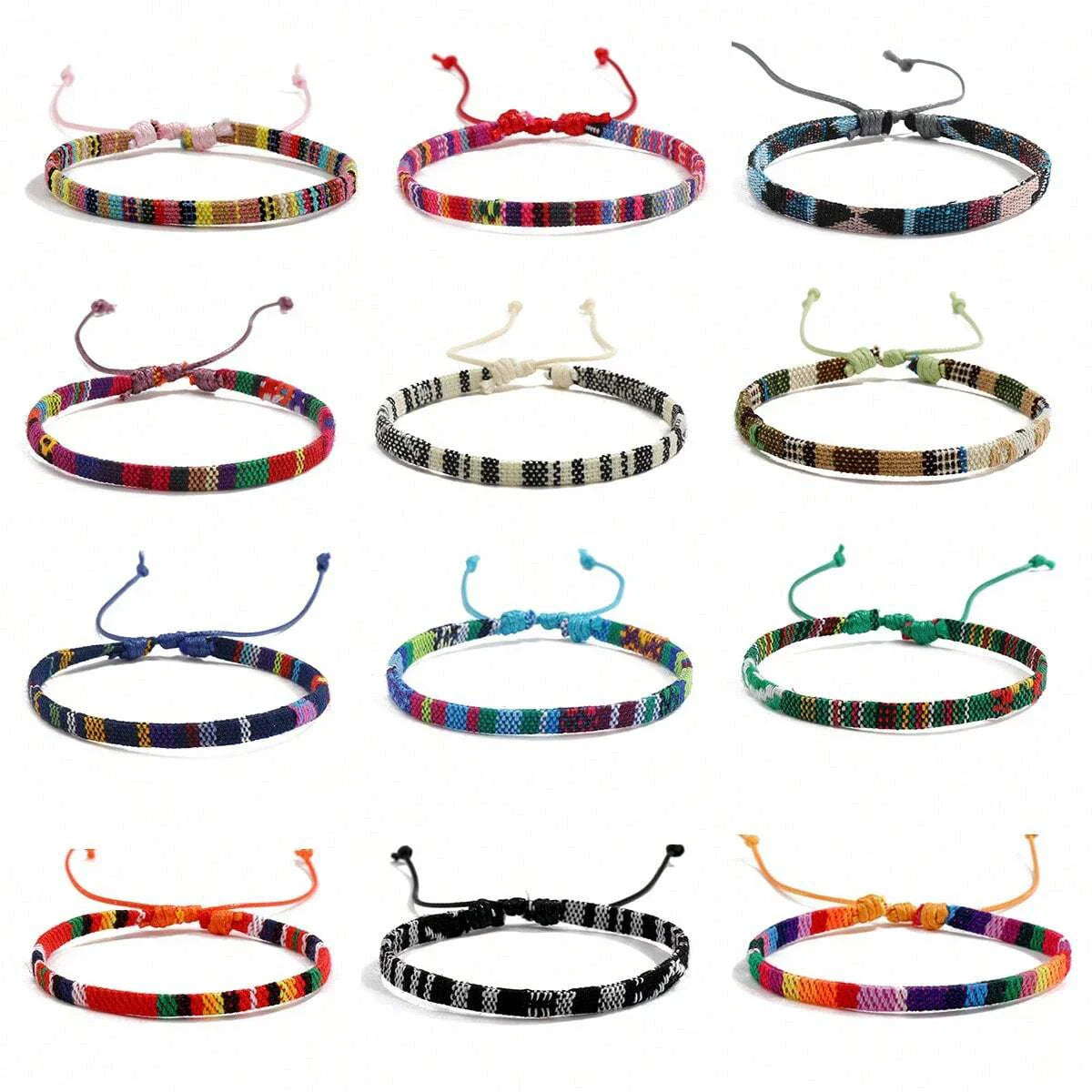 Set di 12 braccialetti Boho Surfer Beach per uomo e donna, braccialetti estivi Boho intrecciati, gioielli fatti a mano per festival