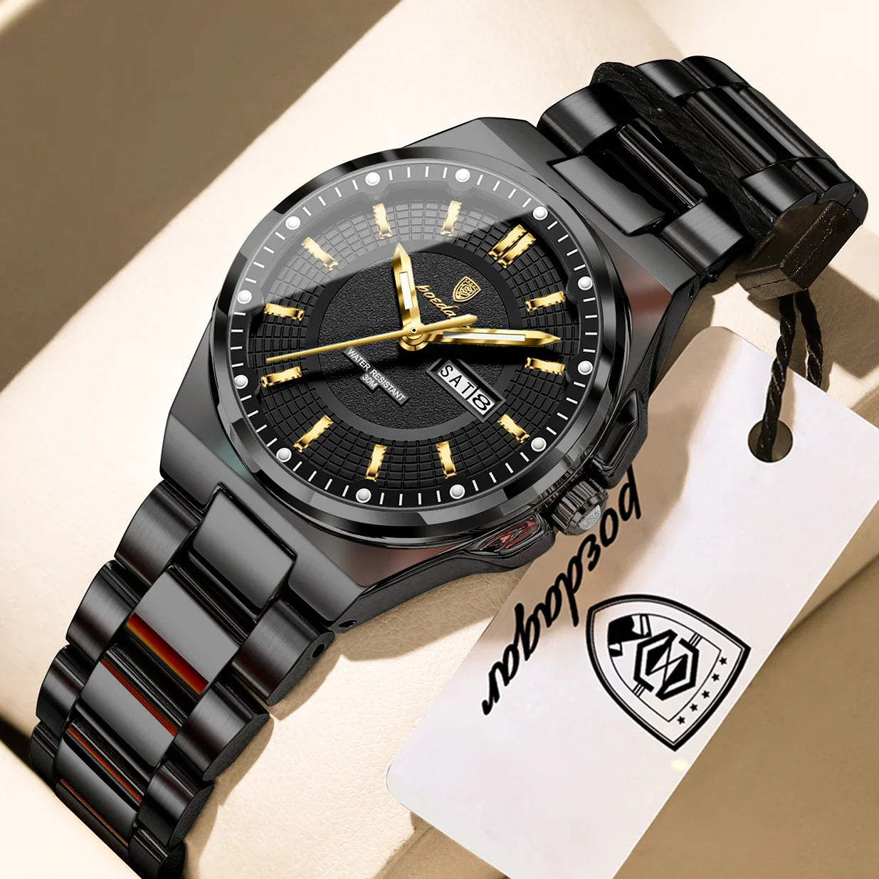 Orologio da Donna POEDAGAR Elegante con Data e Giorno della Settimana, Movimento al Quarzo, Acciaio Inossidabile, Luminoso e Impermeabile