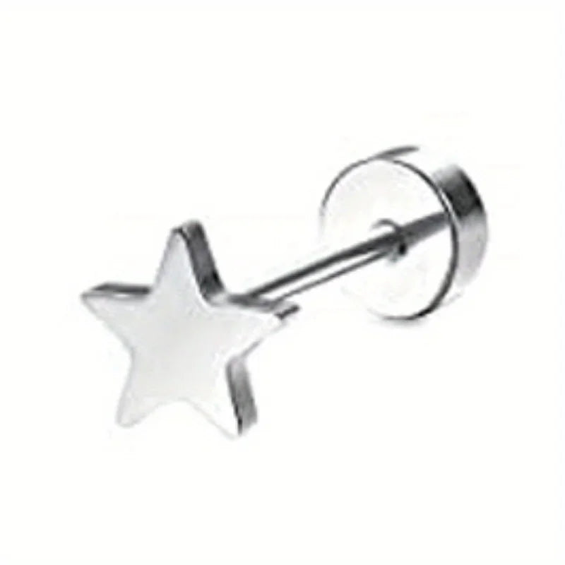 Drperfect 1pc orecchini chirurgici in acciaio inossidabile per donna uomo orecchini con retro piatto orecchini con cartilagine orecchini a cerchio con Piercing