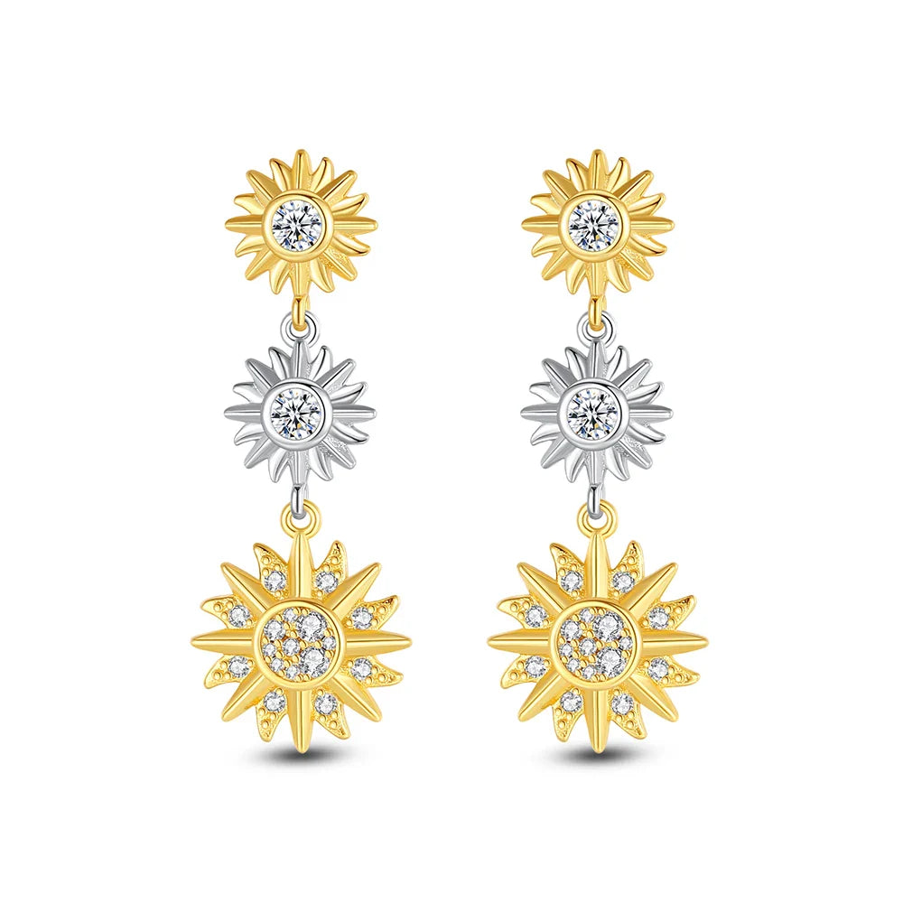 Orecchini Originali in Argento Sterling 925, Modello 2026, a Perno e a Cerchio con Cristalli, per Donna, in Oro Rosa, con Corona, Cuore, Infinito, Ape, Gioielli