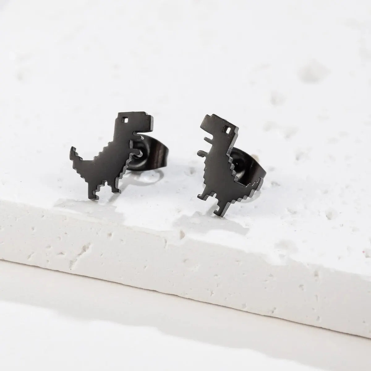 1 paio di nuova moda minimalista carino femminile in acciaio inossidabile mini dinosauro orecchini per ragazze accessori gioielli regali GED509