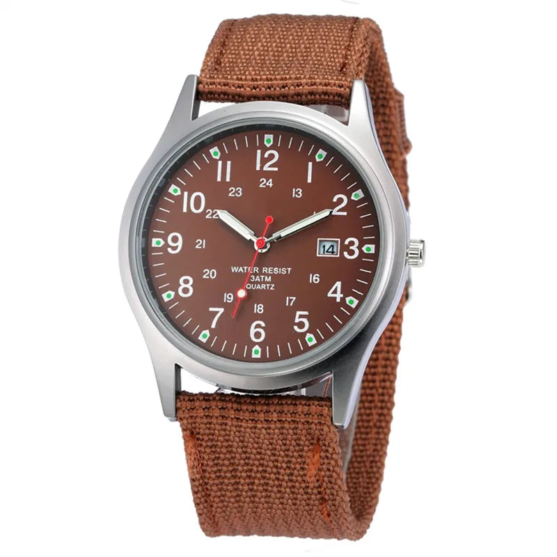 Ragazzi marca orologi economici uomo moda casual cinturino in nylon sport esercito regali data orologio da polso al quarzo fluorescente Relogio Masculino