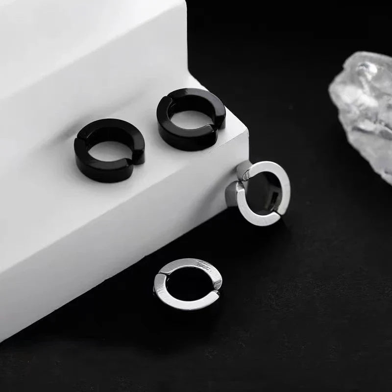1/16 paia di orecchini a bottone magnetici da uomo in acciaio inossidabile con croce Non penetrante orecchini a cerchio Unisex CZ Magnet Clip on Earring