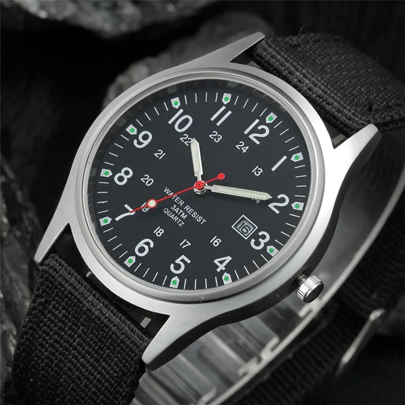 Ragazzi marca orologi economici uomo moda casual cinturino in nylon sport esercito regali data orologio da polso al quarzo fluorescente Relogio Masculino