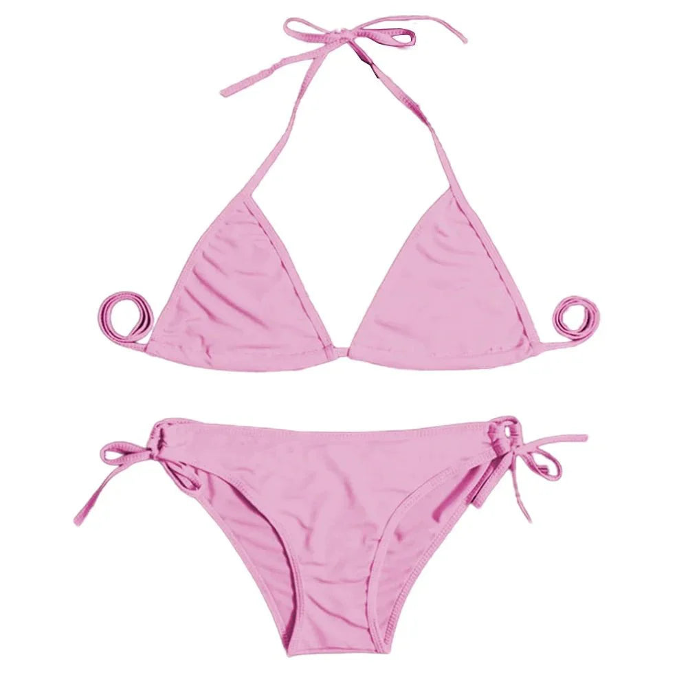Set bikini perizoma da donna, costume da bagno sexy in stile bandage, costume da bagno brasiliano, accessori estivi per vacanze, spiaggia, piscina