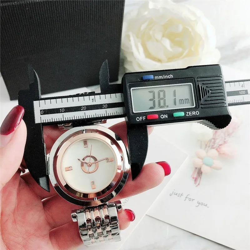 Orologio da Polso Semplice ed Elegante Automatico al Quarzo in Acciaio Inossidabile per Donna Montre Homme Relogio Feminino