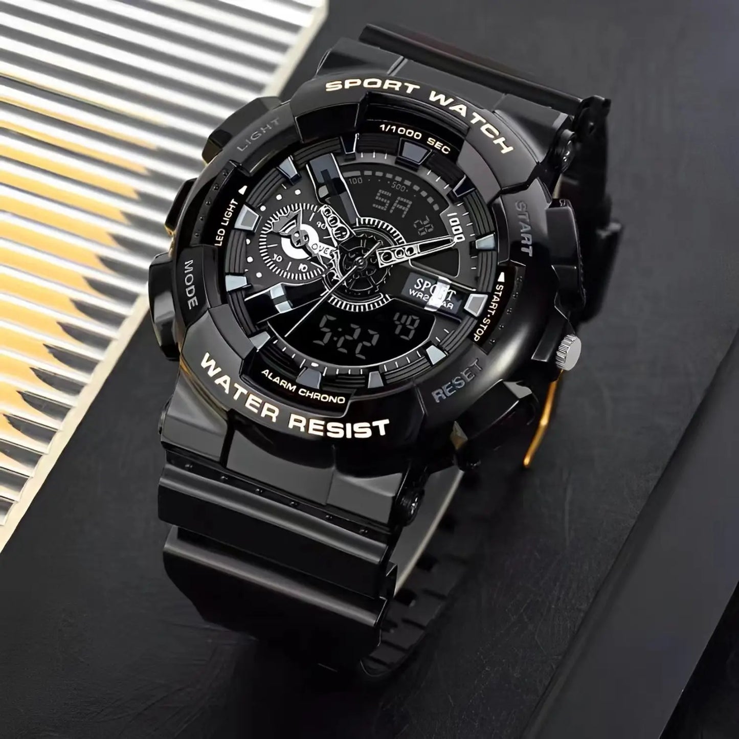 Orologi da uomo di tendenza alla moda, orologio elettronico sportivo multifunzione per giovani