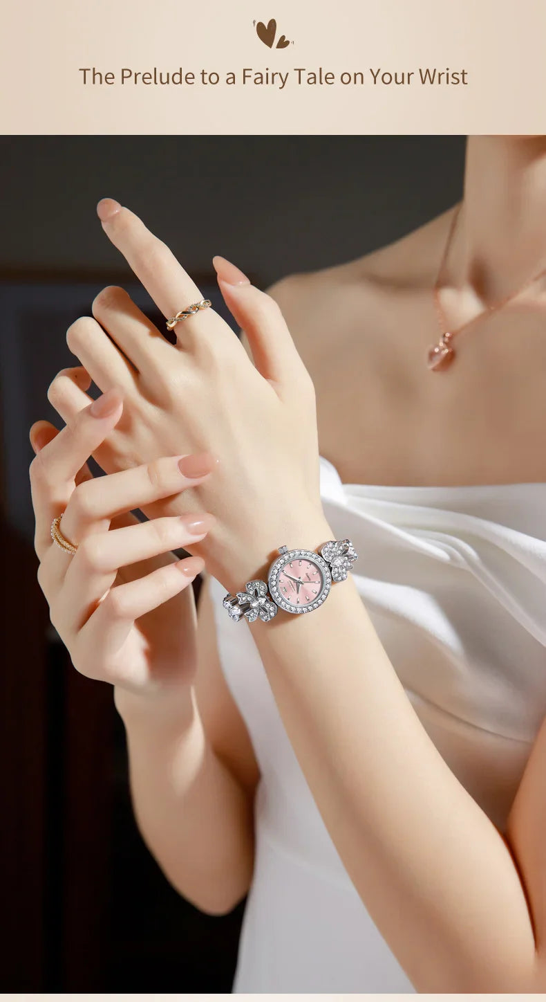 OLEVS 5887 Orologi da donna Elegante orologio al quarzo originale Orologi luminosi impermeabili per regalo donna Cinturino con diamanti Reloj Mujer