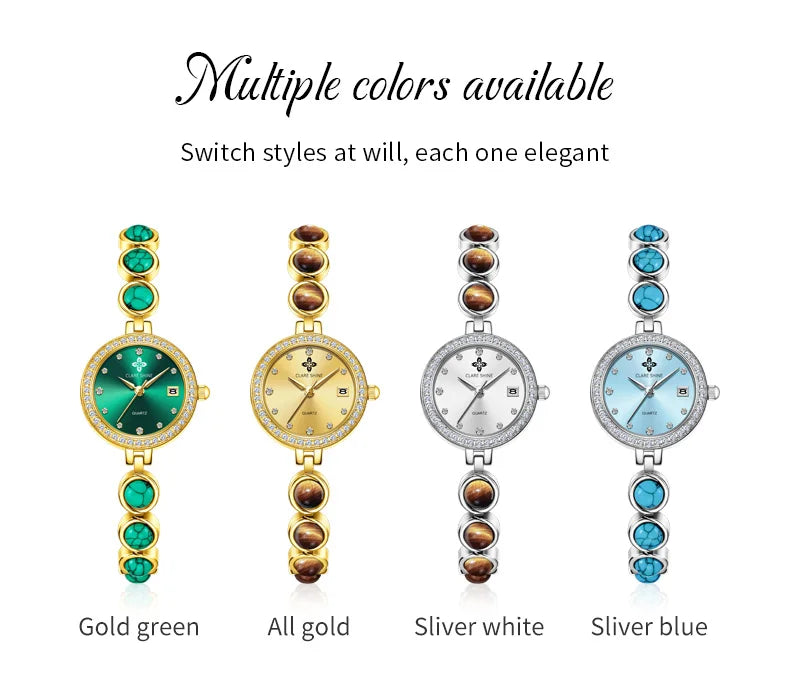 Orologio da donna CLARE SHINE Brand 7708, elegante orologio al quarzo di lusso, impermeabile, con datario, collezione Stellar Eyes.