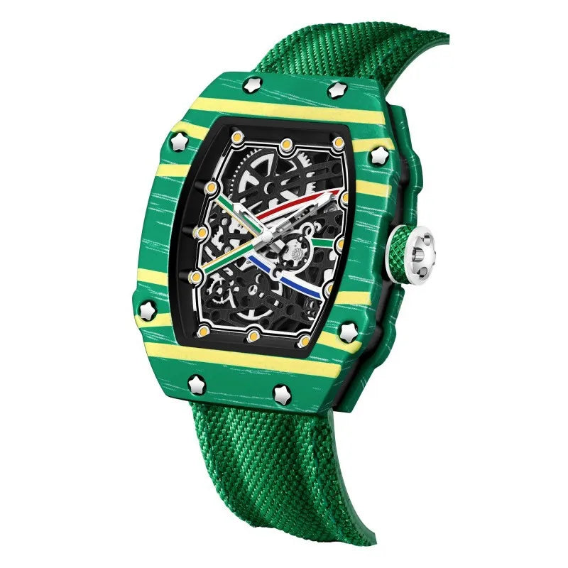 Nuovo Orologio al Quarzo Trendy Ultra-Sottile a Forma di Botte di Vino con Cinturino in Nylon, Elegante e alla Moda
