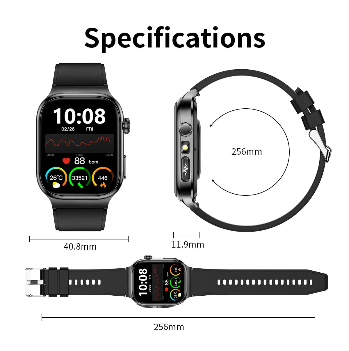 2026 Nuovo Misurazione Accurata Salute Smart Watch ECG + PPG Acido Urico Pressione Sanguigna Lipidi Nel Sangue Chiamata BT Smartwatch Per Le Donne Degli Uomini
