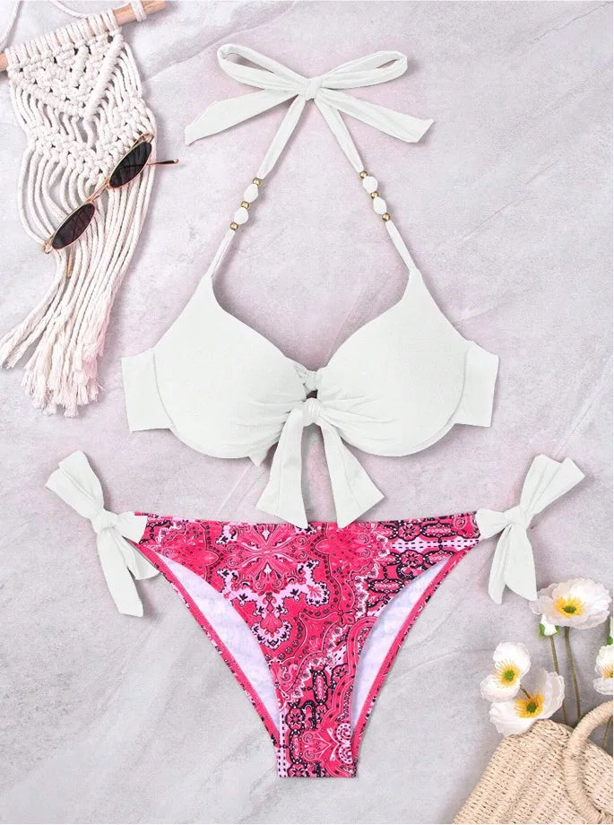 Sexy Push Up Bikini 2024 Costume da bagno donna Due pezzi Costumi da bagno Perizoma femminile Bikini Set Nuoto per costumi da bagno Biquini brasiliano