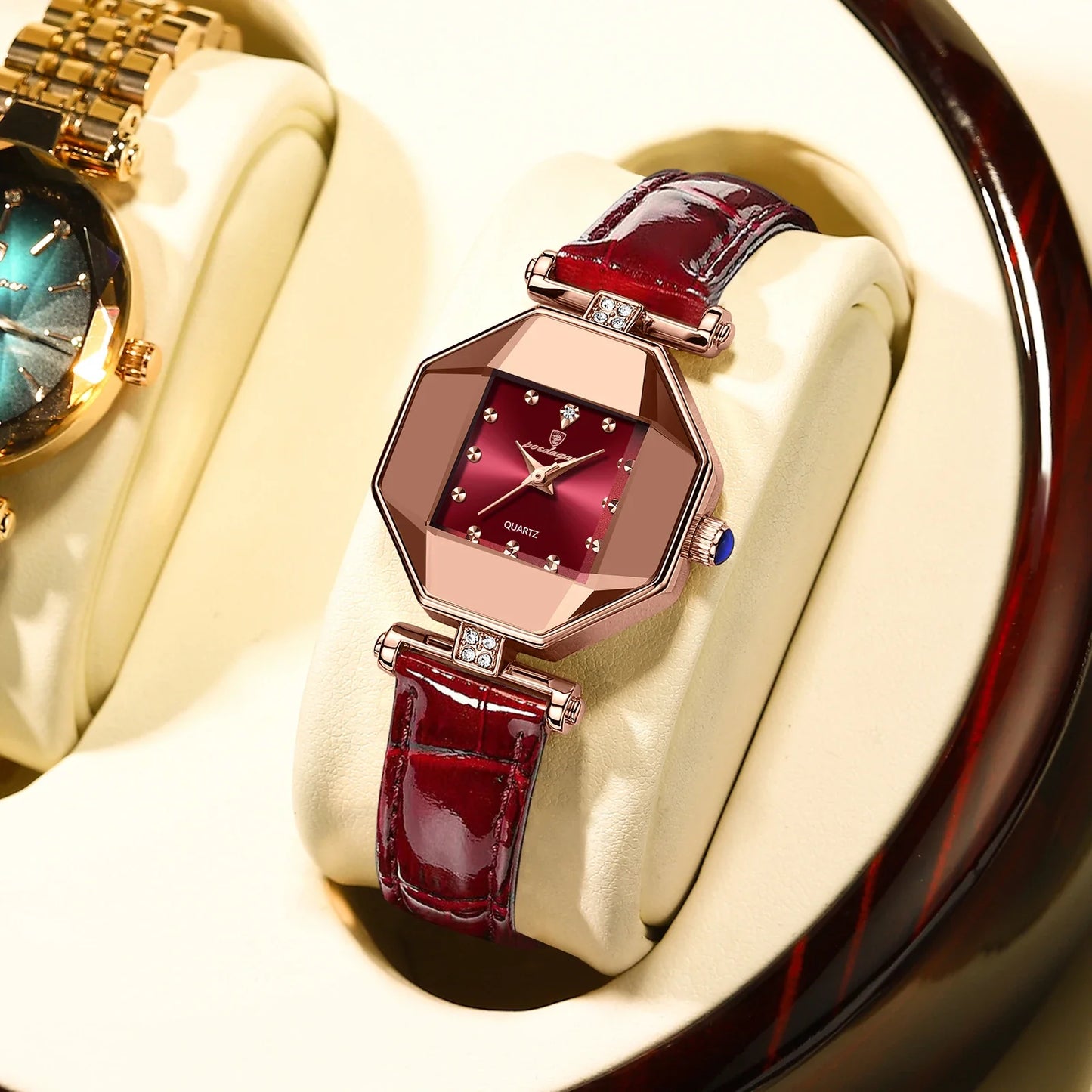 POEDAGAR Orologio da donna di alta qualità Orologi al quarzo in pelle impermeabile per donna Orologio da polso da donna casual di moda di lusso regalo Reloj