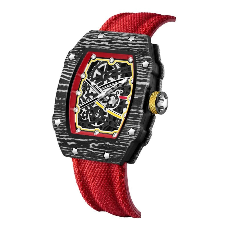 Nuovo Orologio al Quarzo Trendy Ultra-Sottile a Forma di Botte di Vino con Cinturino in Nylon, Elegante e alla Moda