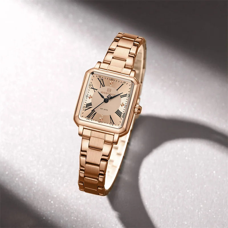 NAVIFORCE Orologio da donna alla moda per donna Orologio da polso da donna casual impermeabile al quarzo in acciaio inossidabile da regalare alla fidanzata 2025