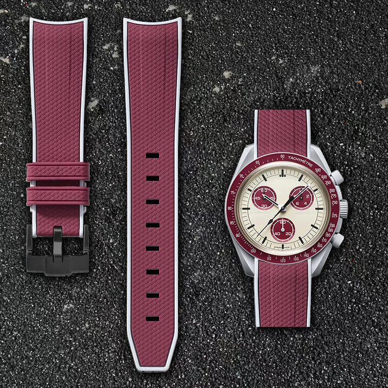 Per Omega Swatch 20mm Curva cinturino per orologio Speedmaster MoonSwatch Planet Snoopy cinturino cinturino a sgancio rapido braccialetto in gomma