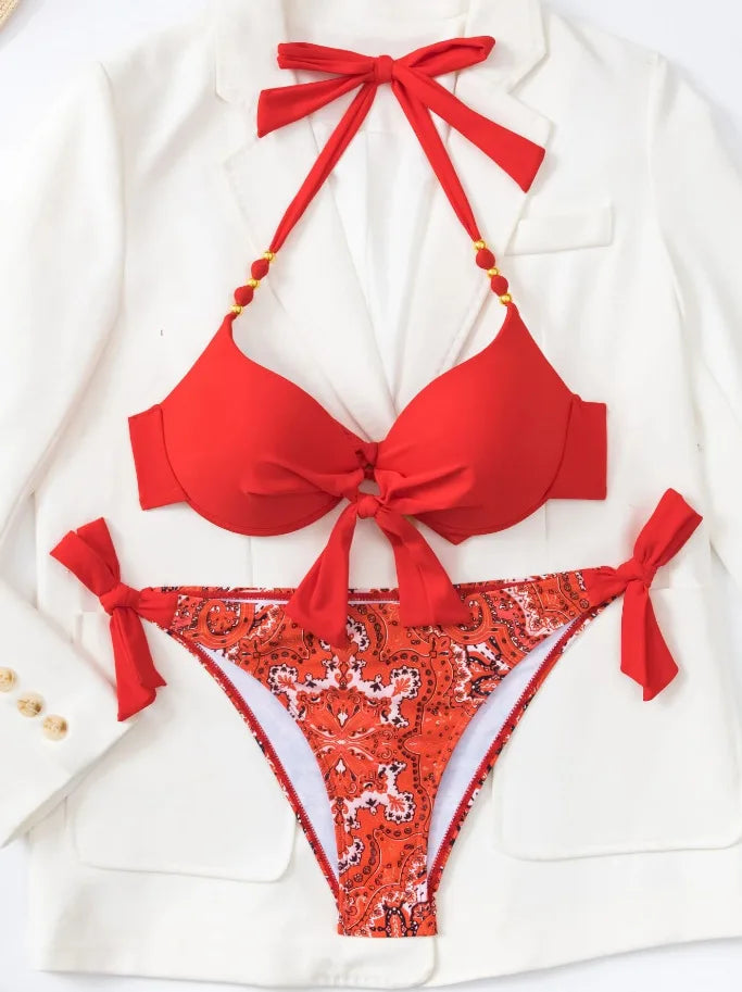 Sexy Push Up Bikini 2024 Costume da bagno donna Due pezzi Costumi da bagno Perizoma femminile Bikini Set Nuoto per costumi da bagno Biquini brasiliano