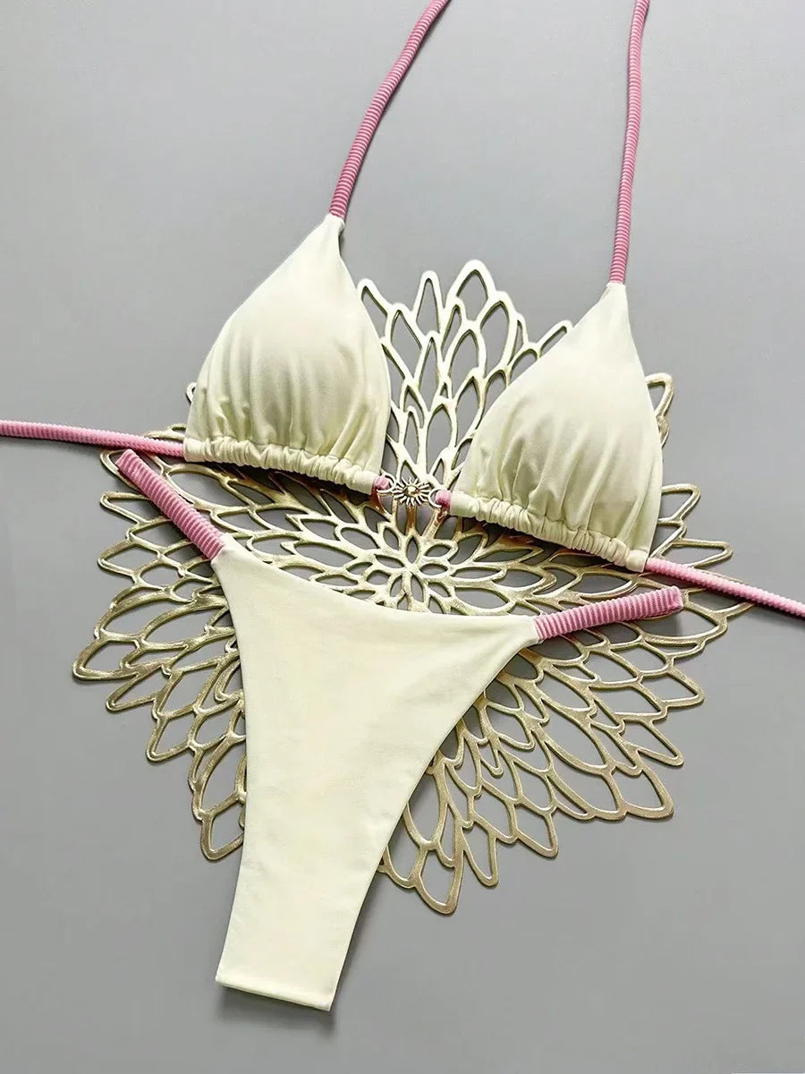 Micro Bikini 2026 Push Up Costumi da bagno donna Costumi da bagno sexy Bikini brasiliano Perizoma Biquini Costume da bagno solido Costumi da bagno estivi