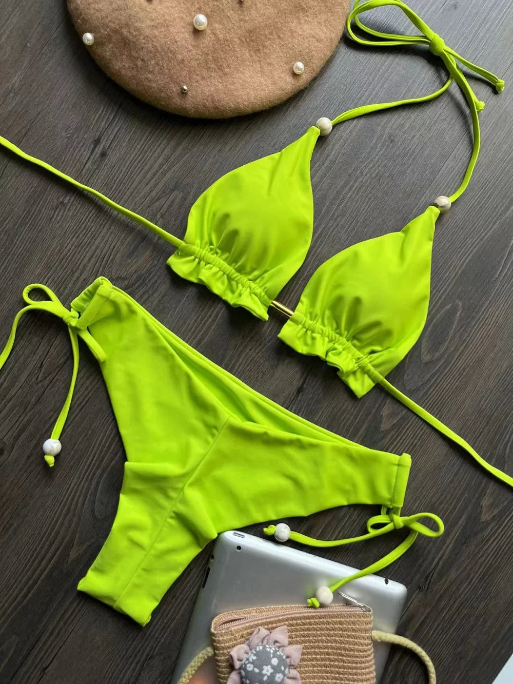 RUOTONGSEPT 2025 Nuovo Sexy Costume da Bagno Triangolare in 13 Colori per Donne, Bikini Brasiliano, Costume Push-Up, Set Bikini da Spiaggia