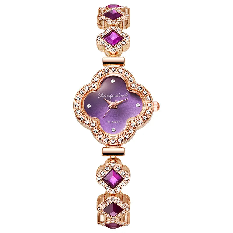 LByzHan Orologio da donna vintage con diamanti e piccolo polso verde senza scatola
