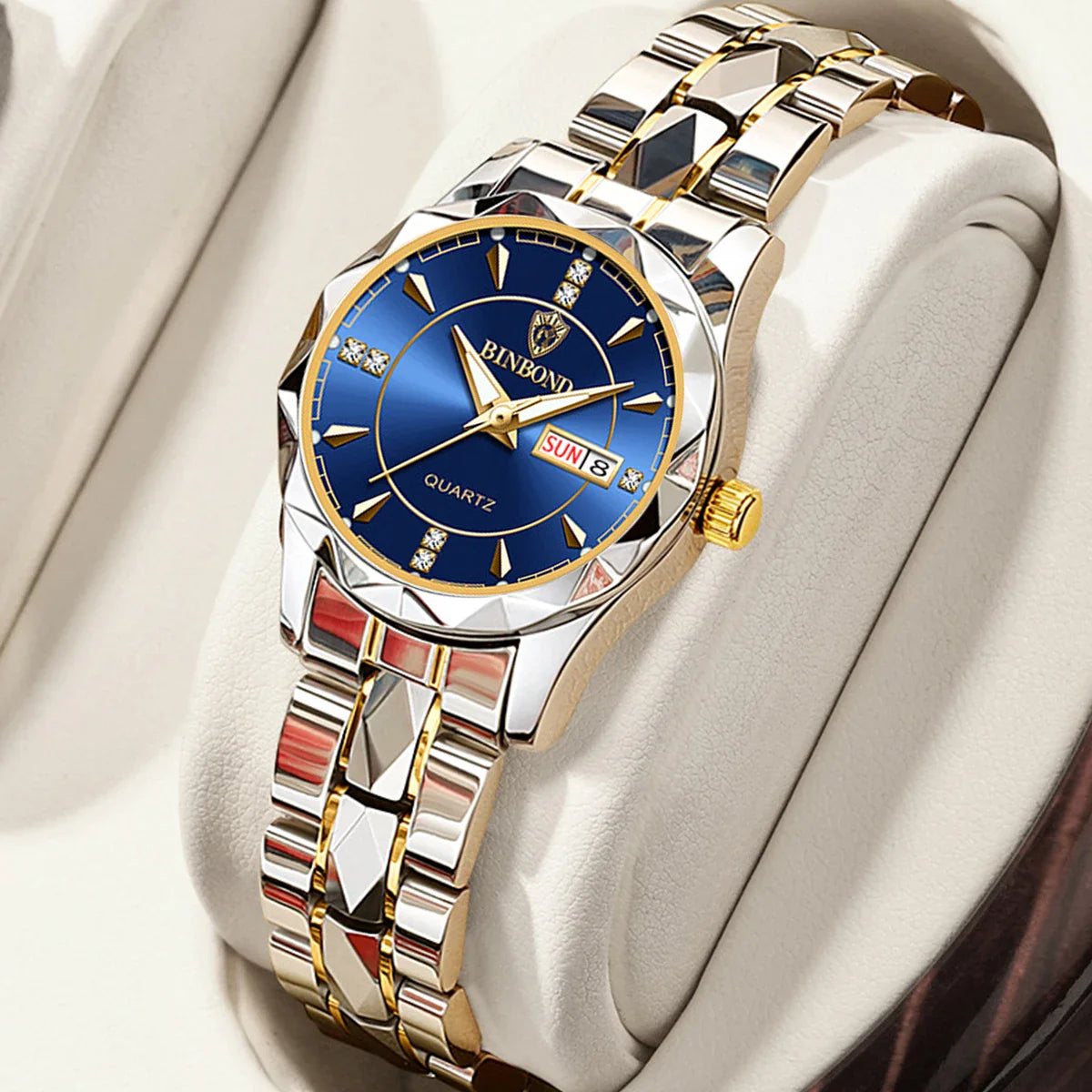 BINBONG Orologi da donna Orologio al quarzo da donna di moda di lusso Orologio da polso in acciaio inossidabile con data luminosa impermeabile Regalo per gli amanti della fidanzata