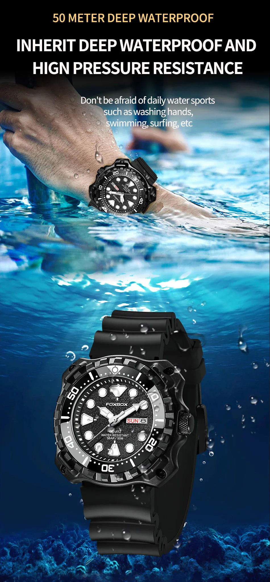 Orologio da uomo LIGE 2026 alla moda, orologio sportivo di lusso con quadrante grande, impermeabile, luminoso, al quarzo, con datario, per uomo, marca Foxbox