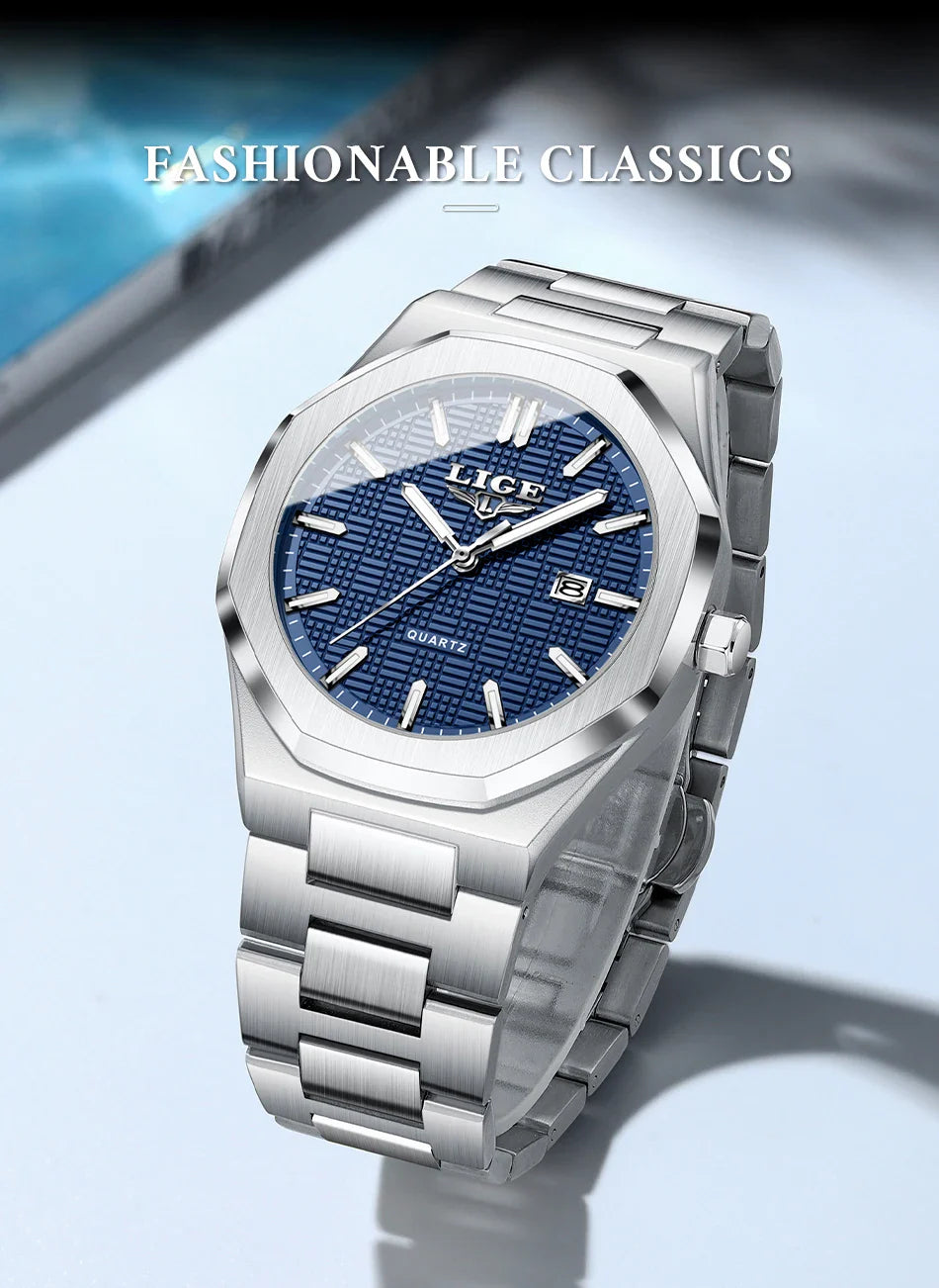 LIGE Orologio da donna elegante e lussuoso, orologio classico alla moda con data automatica, cinturino in acciaio inossidabile, orologi luminosi impermeabili per donna, regalo per signora