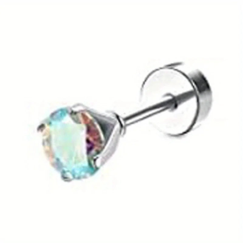 Drperfect 1pc orecchini chirurgici in acciaio inossidabile per donna uomo orecchini con retro piatto orecchini con cartilagine orecchini a cerchio con Piercing