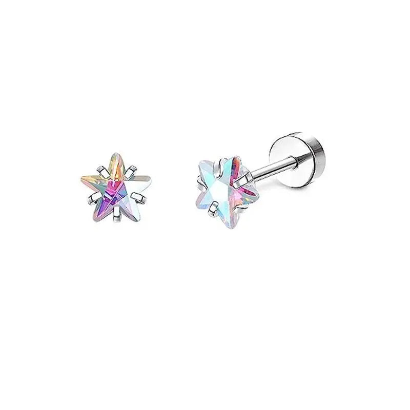 2 pz/set In Acciaio Inox Cuore Luna Earbone Della Vite Della Vite Della Sfera Orecchini con perno per Le Donne di Modo Dell'orecchio Trago Cartilagine Body Piercing